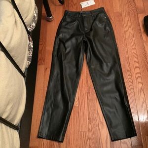 Zara faux leather mom fit pants